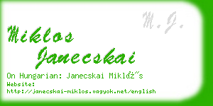 miklos janecskai business card